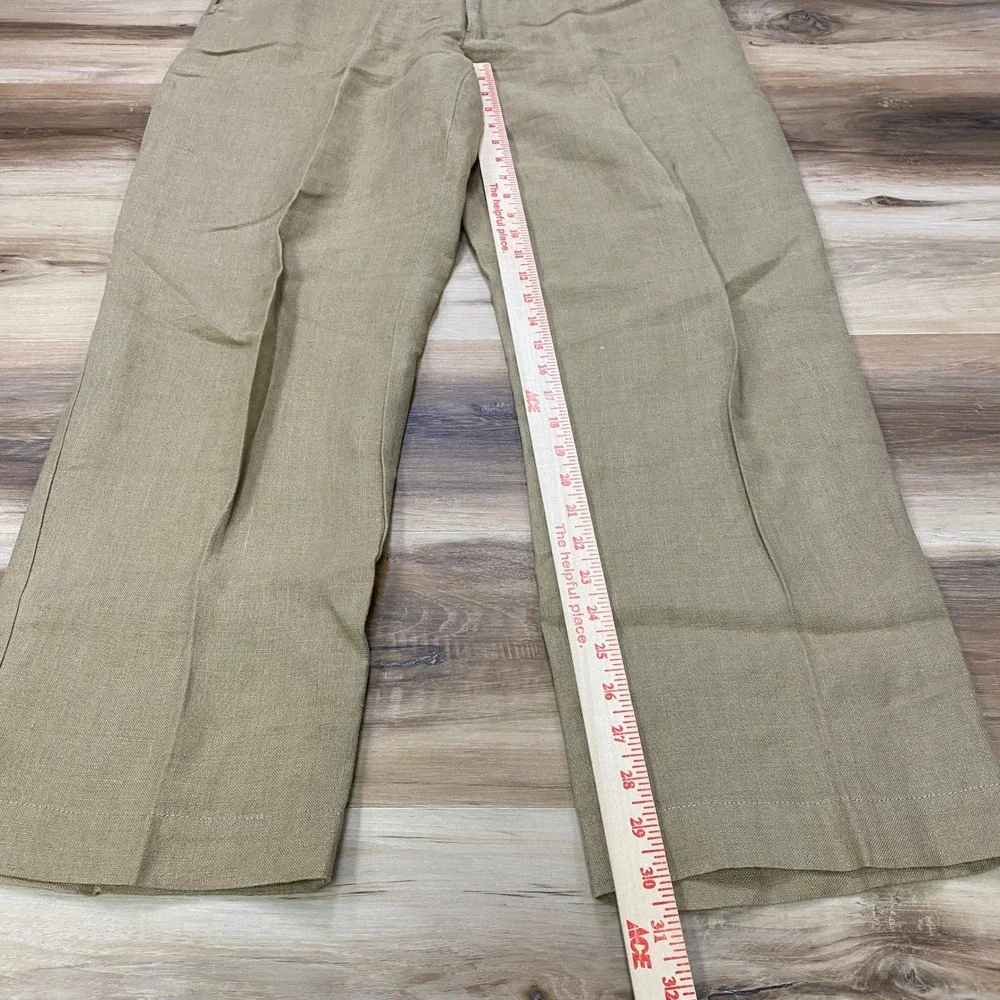 Polo Ralph Lauren Linen Trousers 34/30 Beach Casual Straight Leg Khaki Vintage